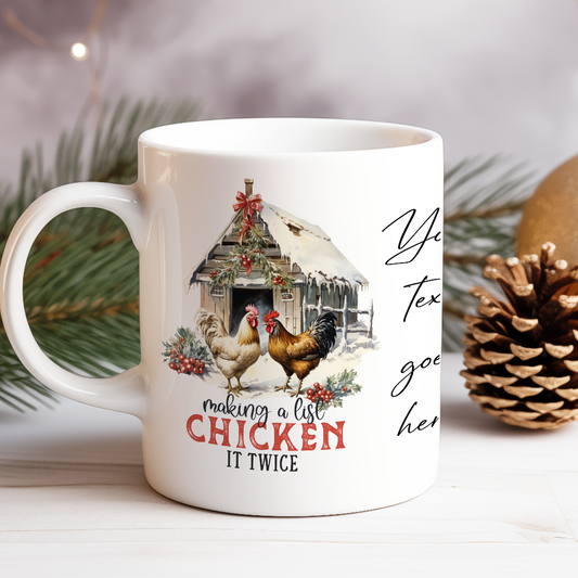 Personalised Christmas Animal Chicken Farm Pun - Keepsake Gift Mug, by Floppsie Moppsie – floppsiemoppsie at floppsiemoppsie.co.uk