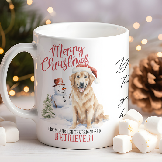 Personalised Christmas Animal Retriever Pun - Keepsake Gift Mug, by Floppsie Moppsie – floppsiemoppsie at floppsiemoppsie.co.uk