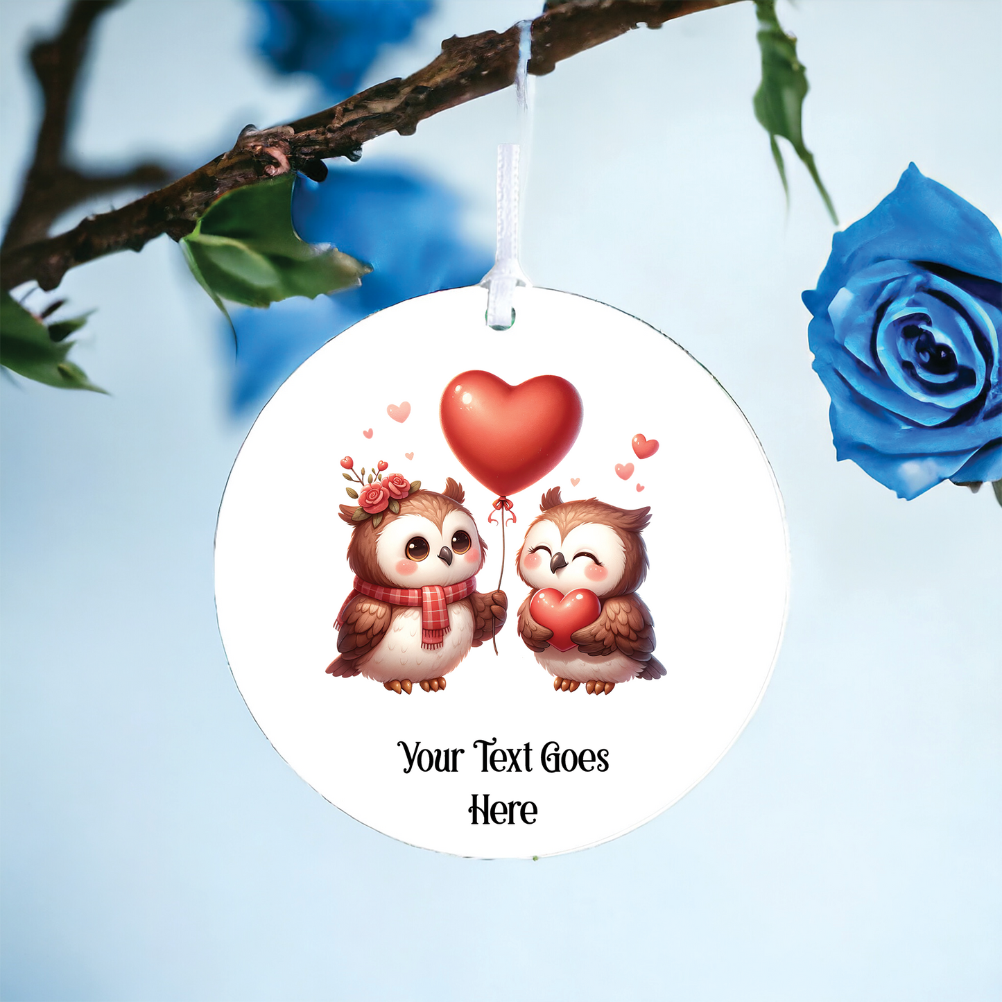 Personalised Owl Love with Heart Balloon Decoration