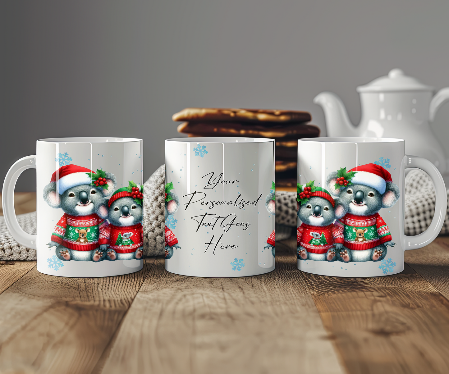 Personalised Christmas Koala Couple Gift Mug - Style B