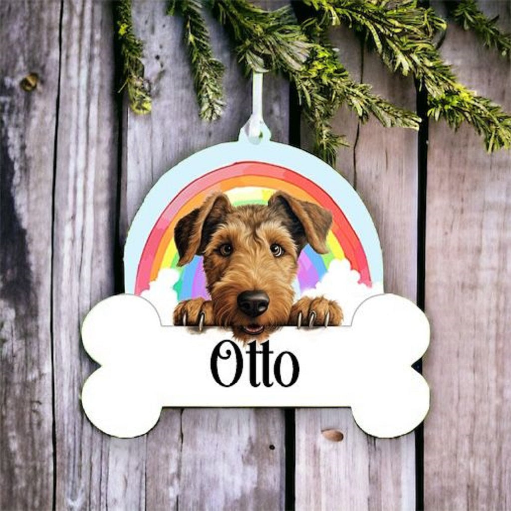 Personalised Welsh Terrier Rainbow Hanging Decoration