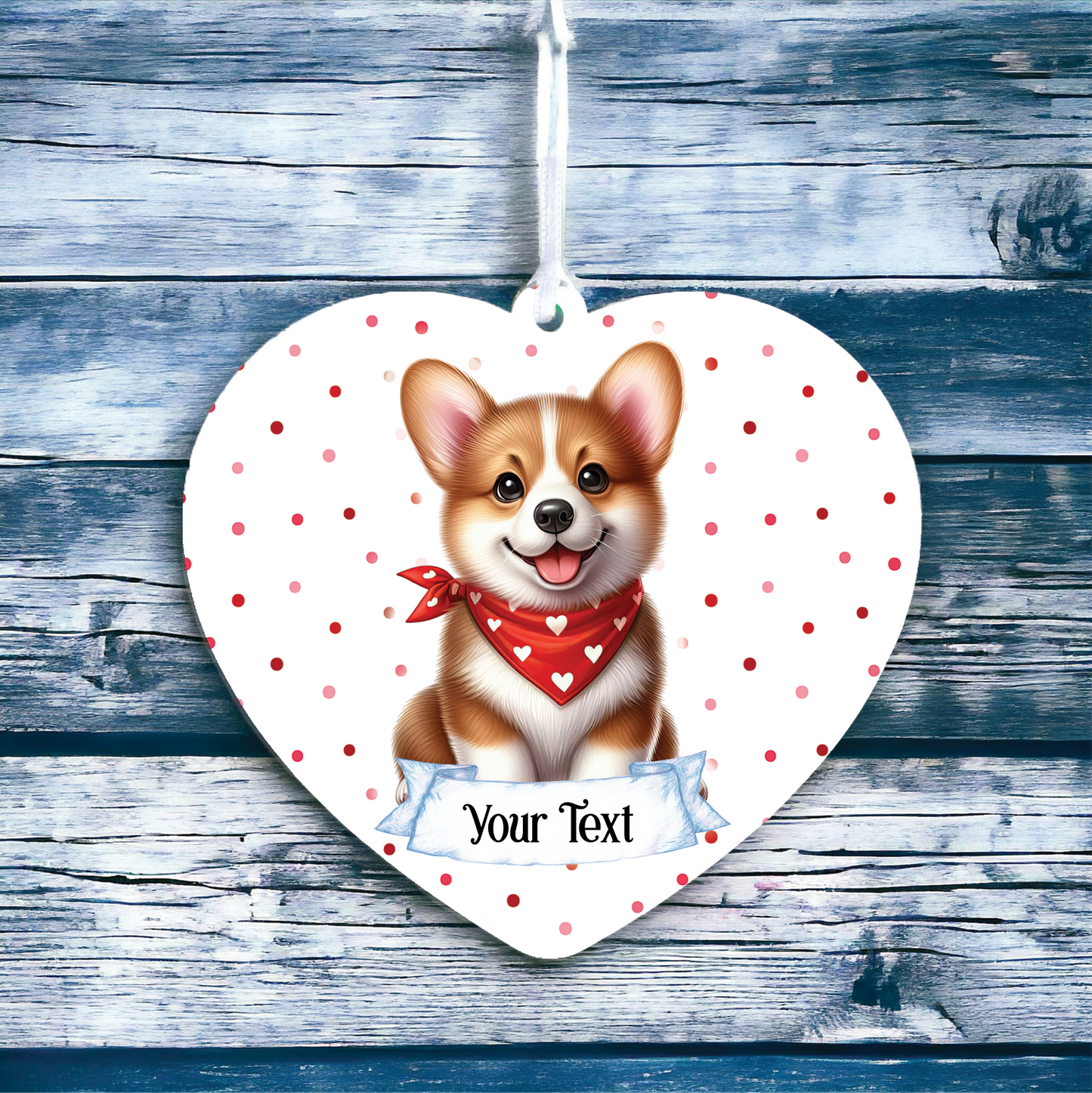 Personalised Cute Corgi In Red Bandana Decoration