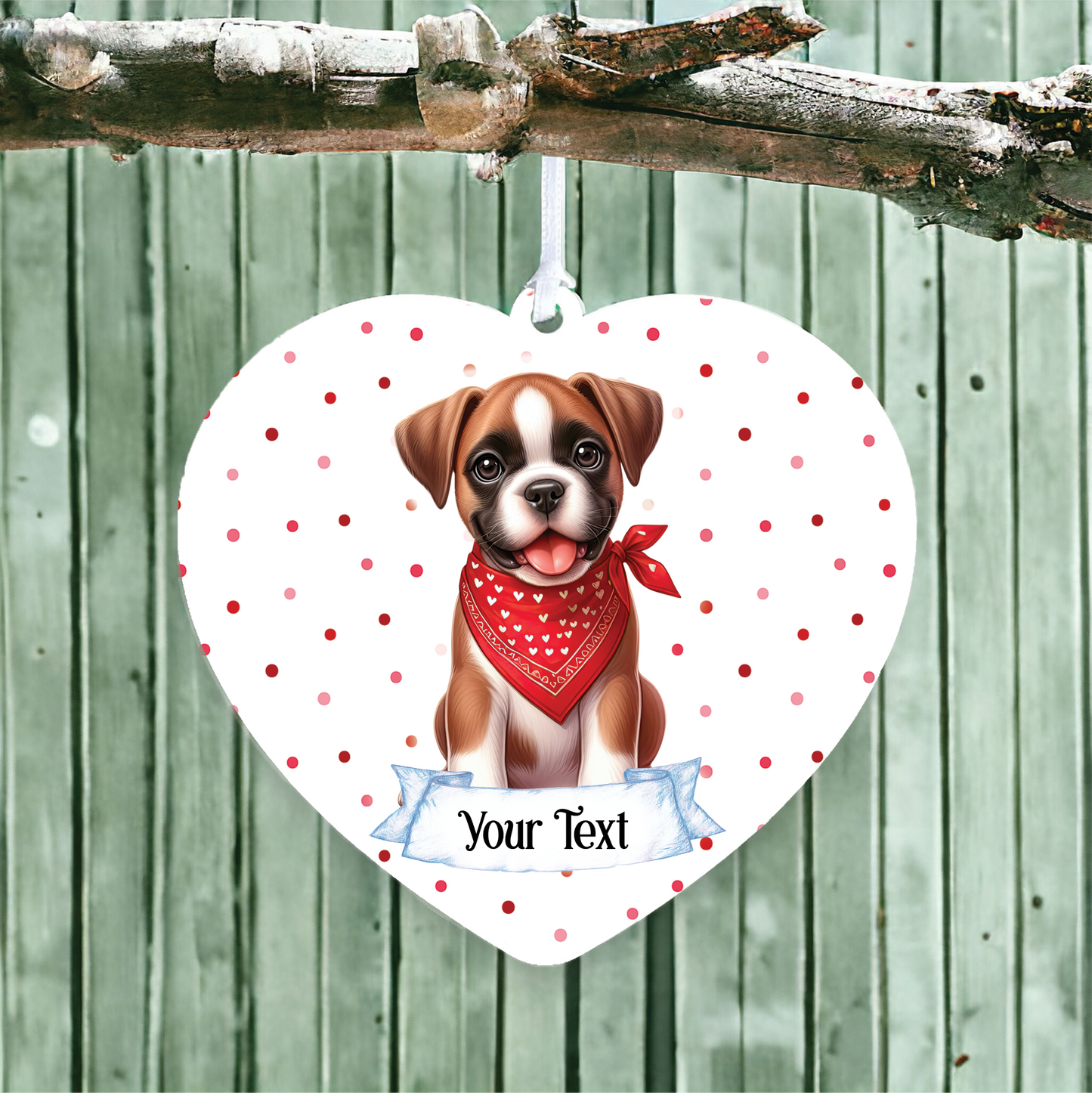 Personalised Cute Boxer In Red Bandana Decoration