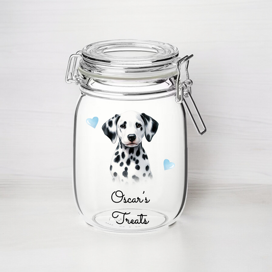 Personalised Dalmation Treat Kilner Style Gift Jar - DGJR20