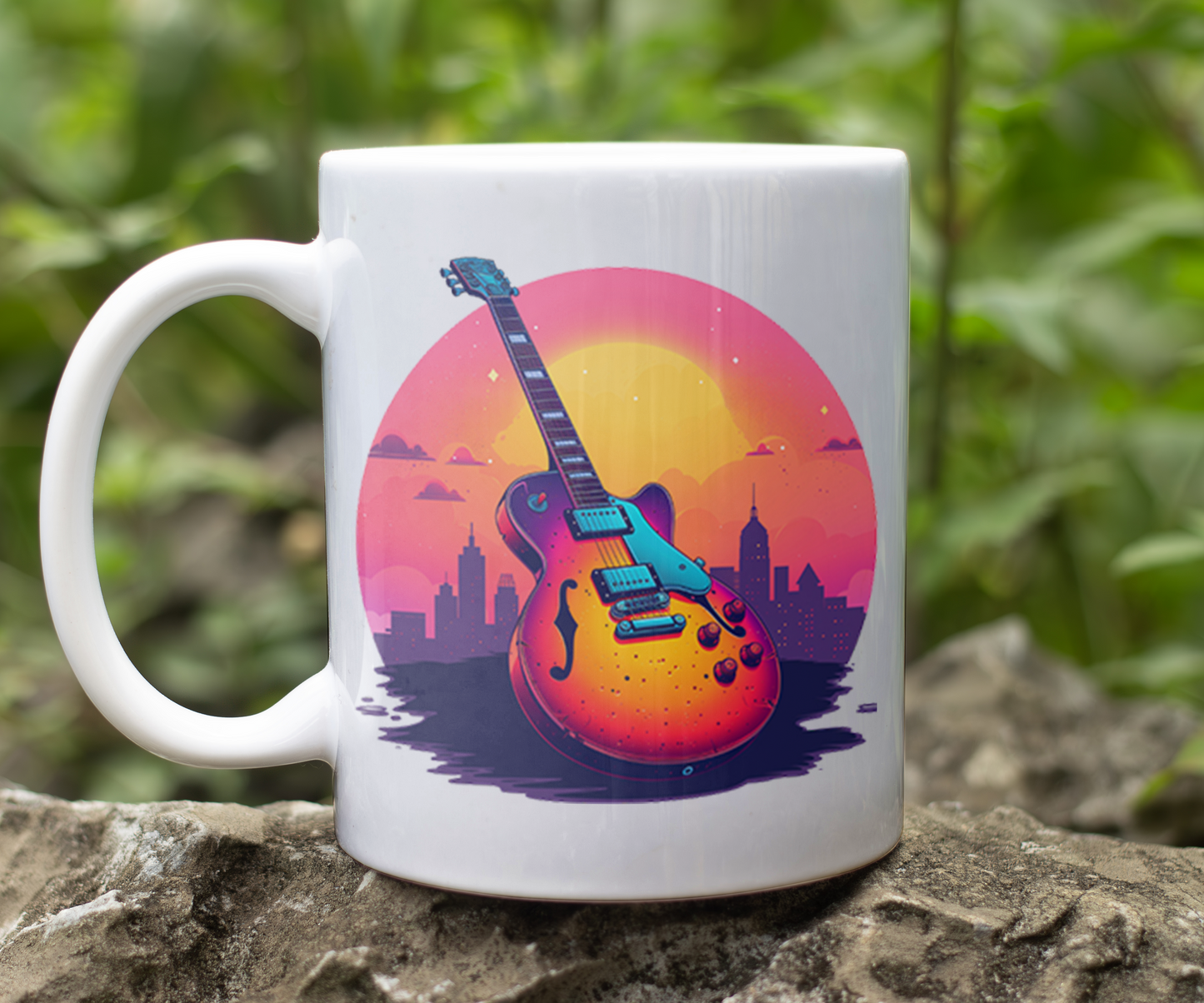 Personalised Keepsake Electric Guitar - Gift Mug, by Floppsie Moppsie – floppsiemoppsie at floppsiemoppsie.co.uk