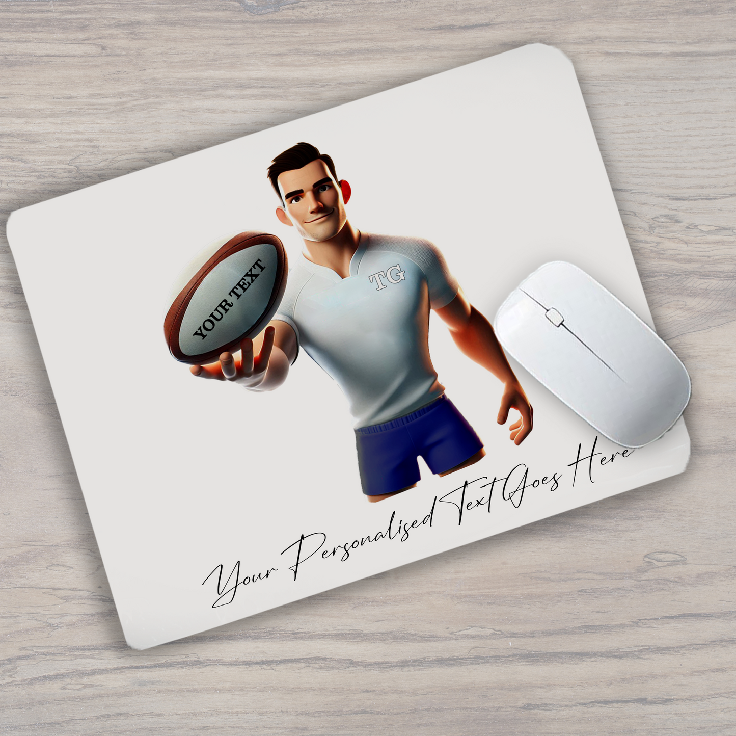 Personalised Rugby Team Shirt Creator - Mouse Mat