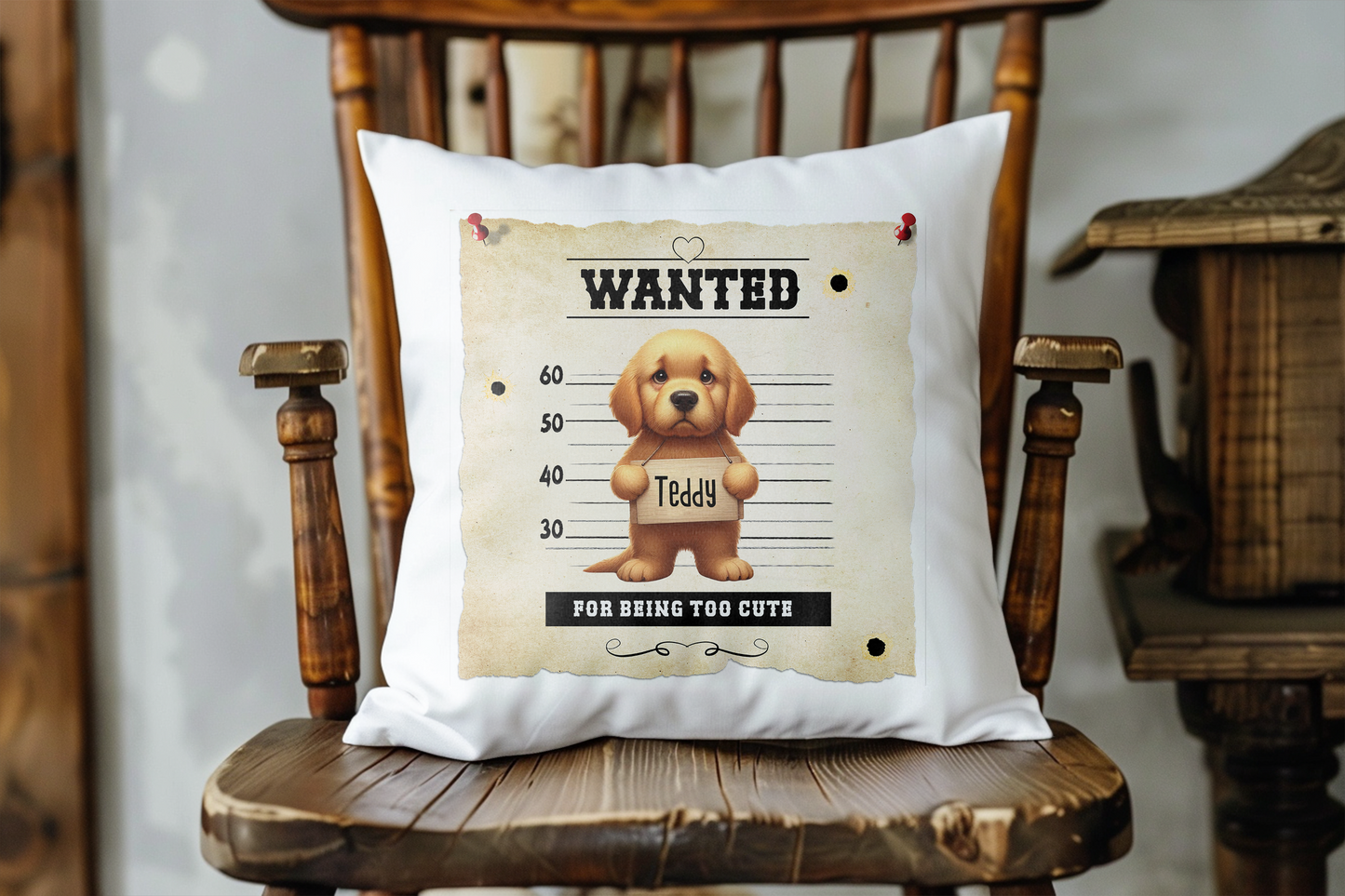 Personalised Dog - German Shepherd WANTED Gift Cushion