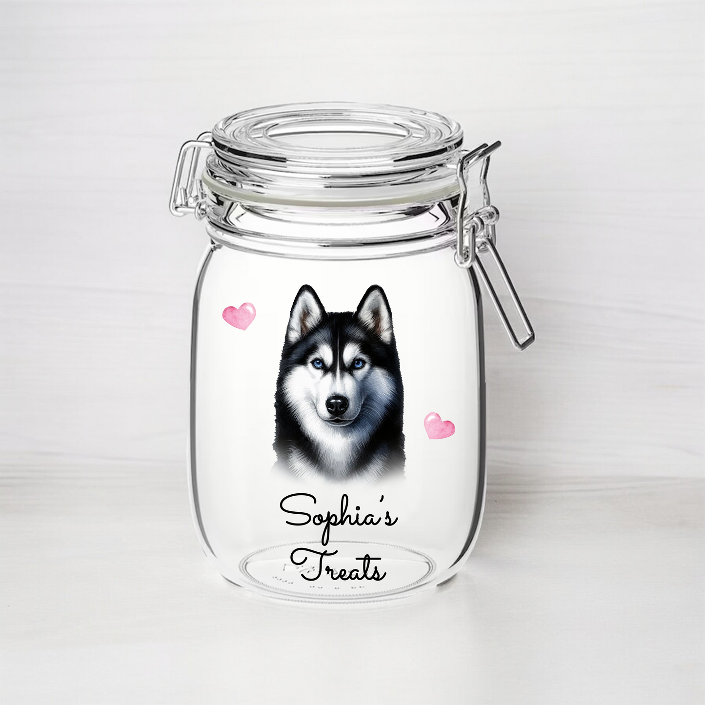 Personalised Huskey Dog Treat Kilner Style Gift Jar B - DGJR29