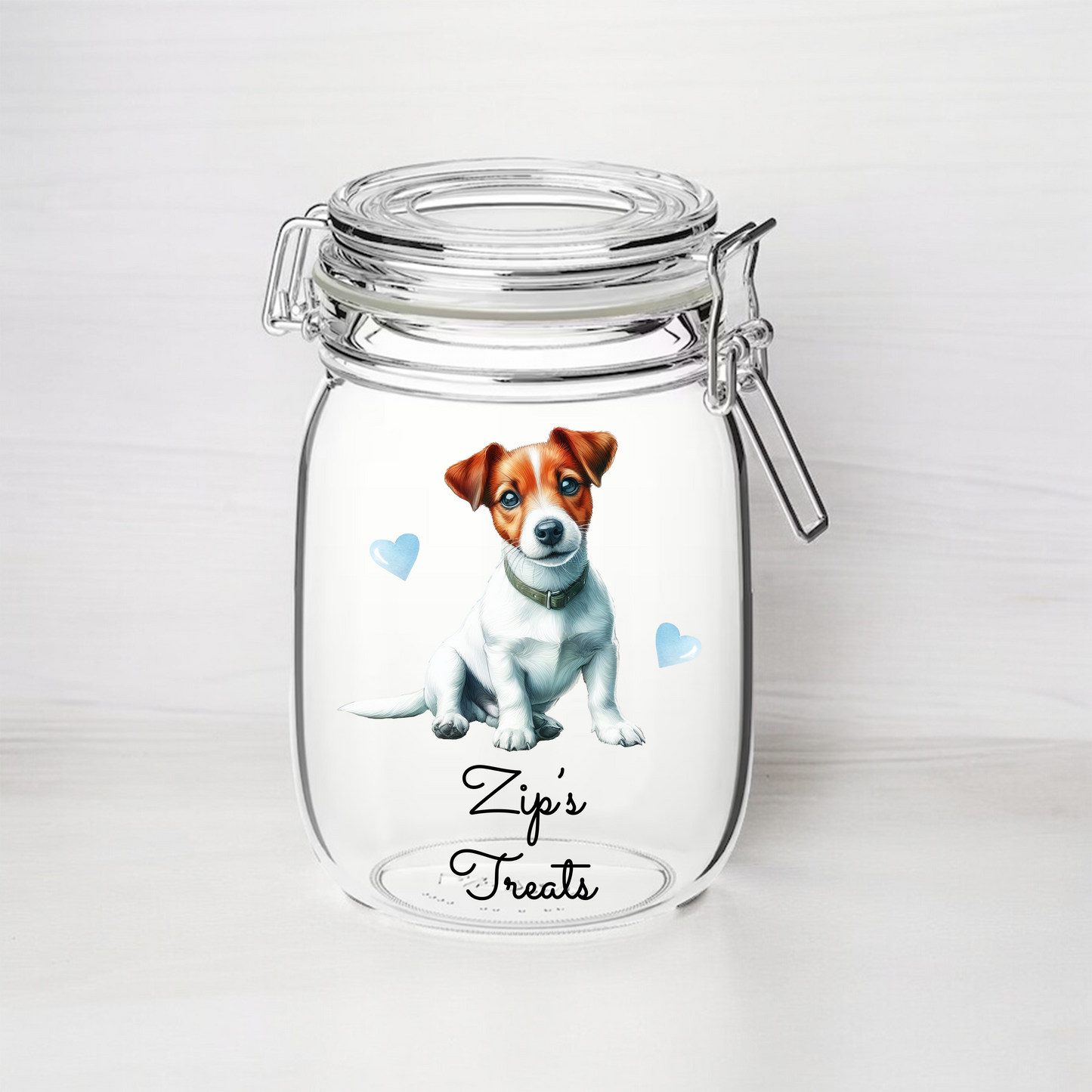 Personalised Jack Russell Dog Treat Kilner Style Gift Jar - DGJR32