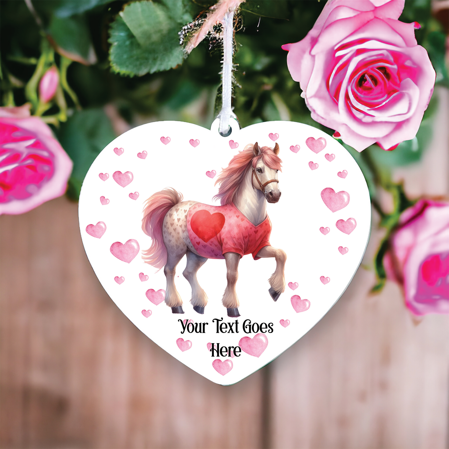 Personalised White Horse Love Animal Decoration