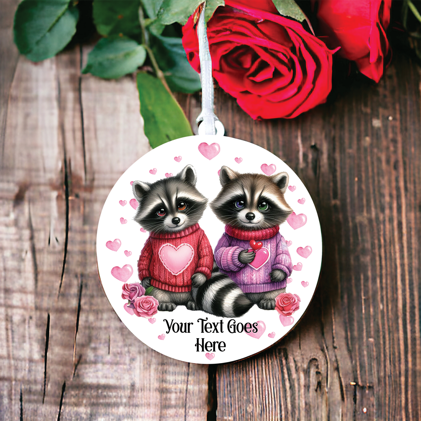 Personalised Raccoon Couple Love Animal Decoration