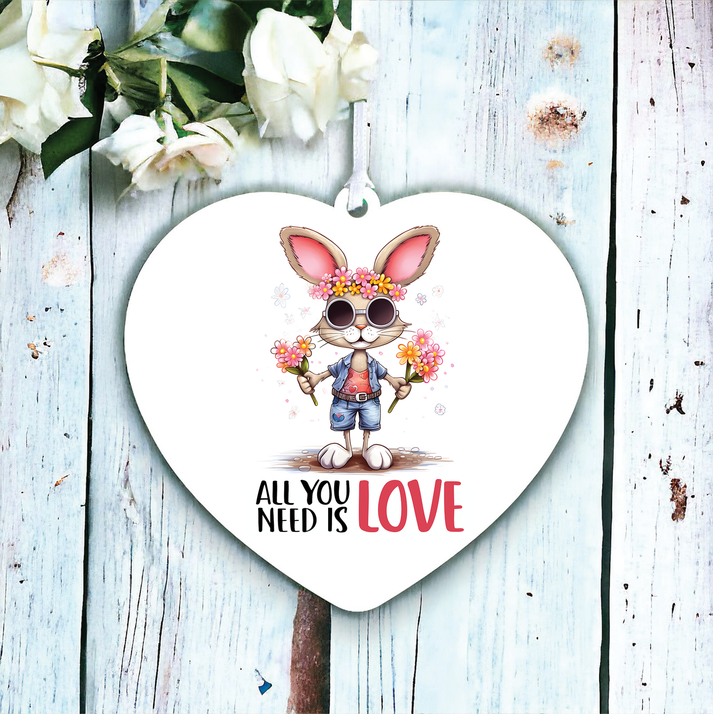 Cute Bunny Sun Glasses Love Decoration