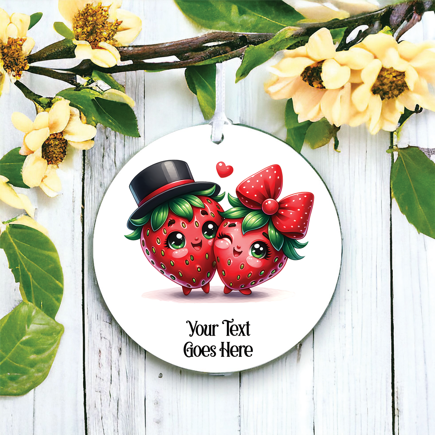 Personalised Cute Strawberry Love Food Fun Decoration