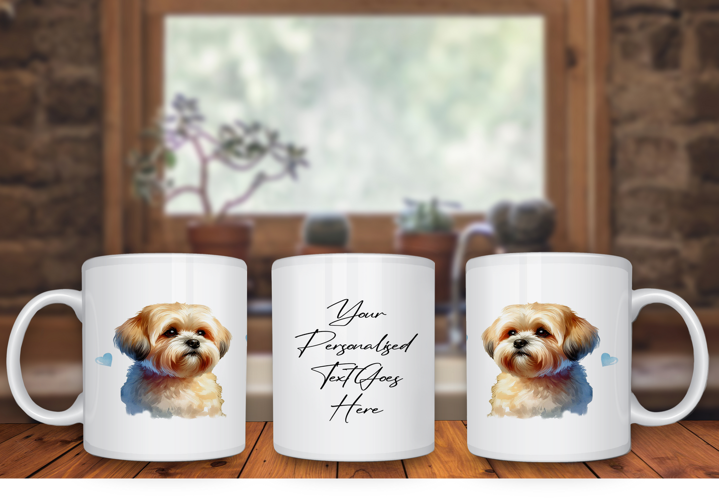 Personalised Dog Gift Mug - Shorthaired Lhasa Apso with Custom Message and Optional Hearts