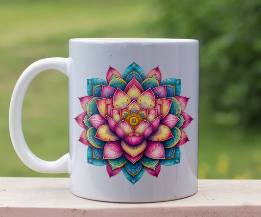 Personalised Keepsake Lotus Mandala - Gift Mug, by Floppsie Moppsie – floppsiemoppsie at floppsiemoppsie.co.uk