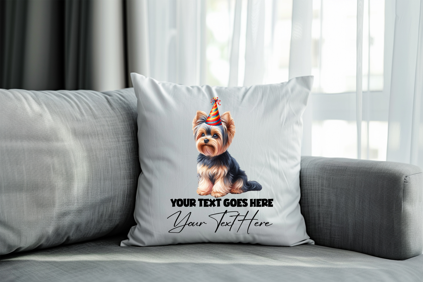 Yorkshire Terrier Dog Personalised Birthday Congratulations Pet Keepsake Cushion Gift