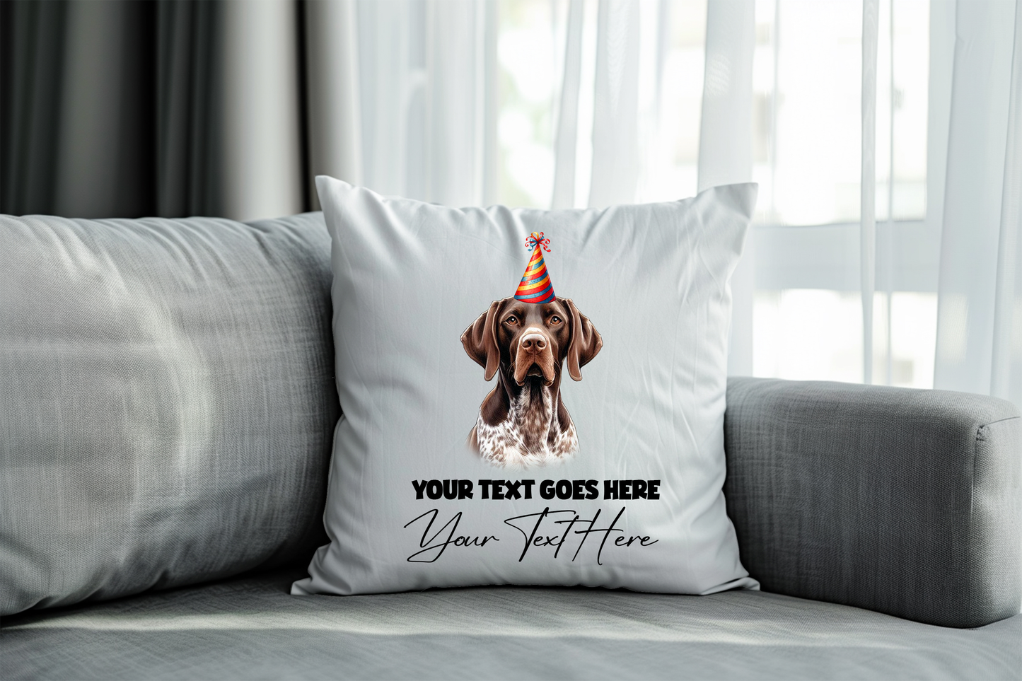 German Shorthaired Pointer Personaslied Birthday Congratulations Pet Keepsake Cushion Gift