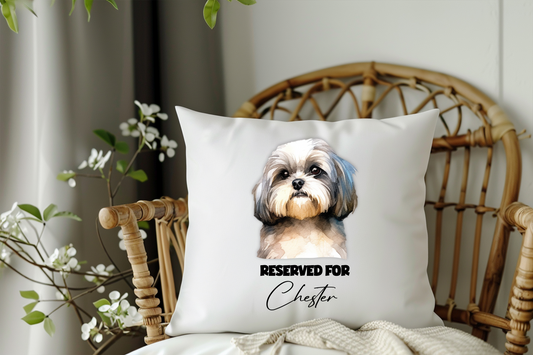 Personalised Shih Tzu - Reserved For - Pet Dog Keepsake Cushion