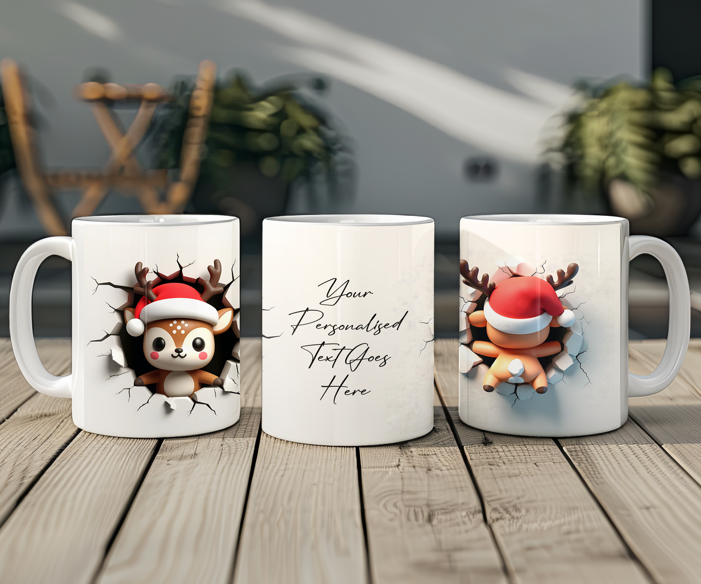 Personalised Reindeer BREAKOUT Christmas Gift Mug