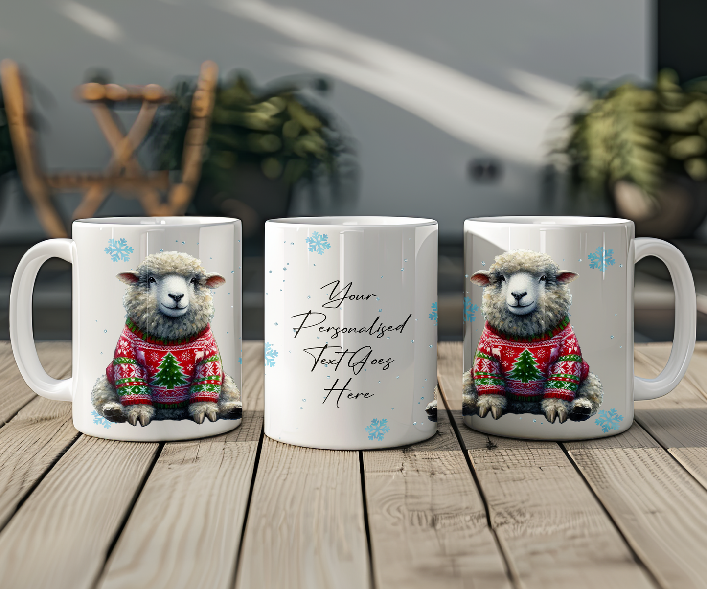 Personalised Christmas Sheep in a Christmas Jumper Gift Mug - Style A