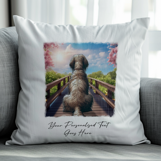 Personalised Bridge Dog Memorial Spinone Italiano- Keepsake Gift Cushion, by Floppsie Moppsie – floppsiemoppsie at floppsiemoppsie.co.uk