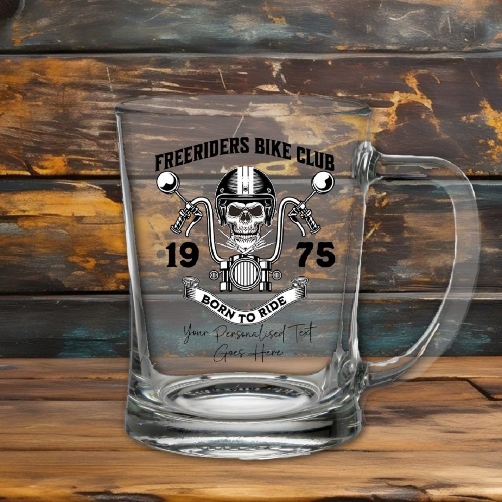 Personalised Born to Ride Tankard Gift