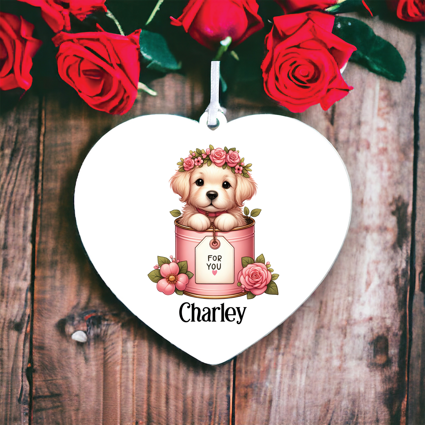 Personalised Golden Retriever Love Decoration