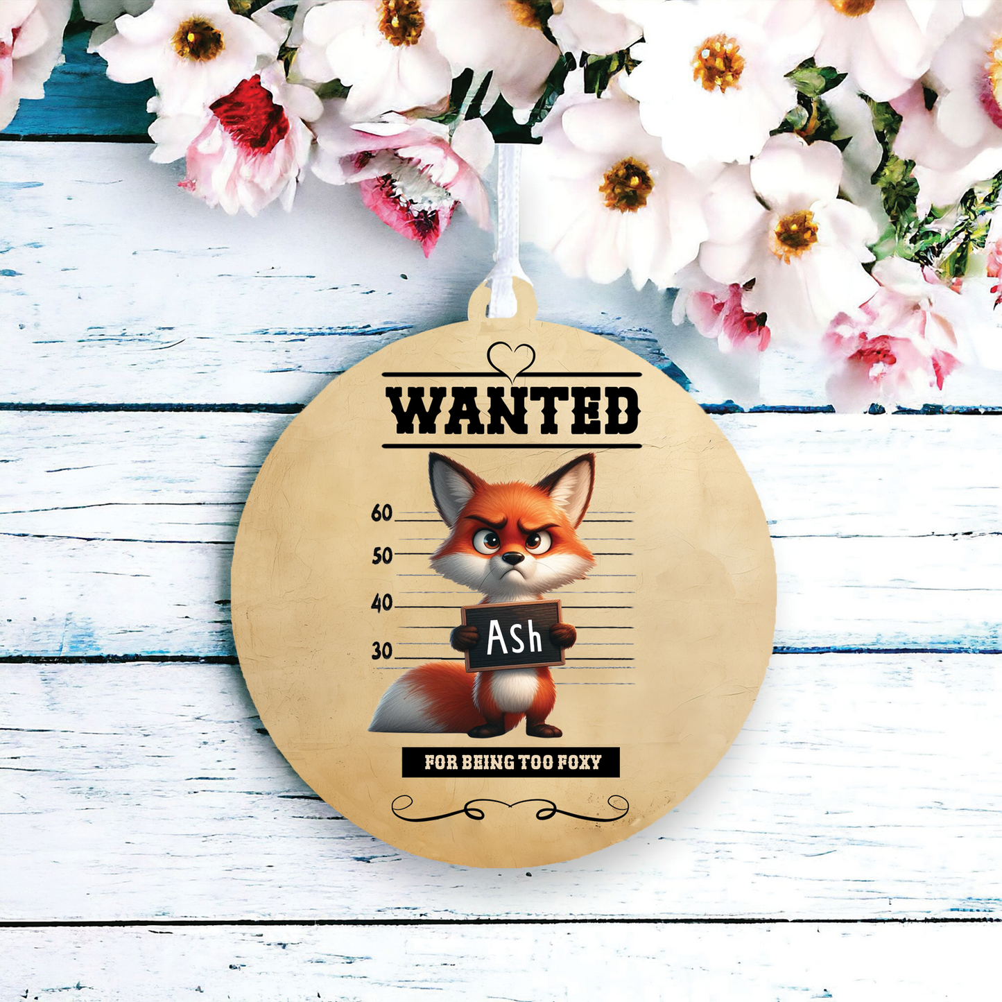 Personalised Fox Animal Wanted Decoration