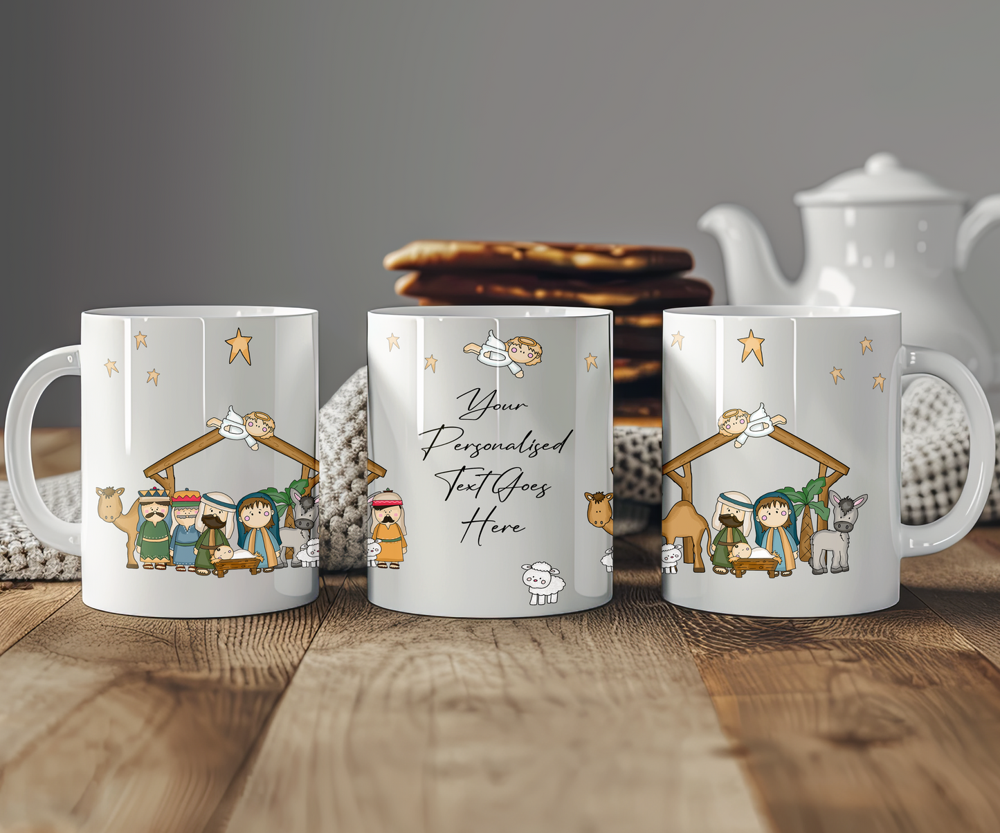 Personalised Whimsical Christmas Nativity - Gift Mug