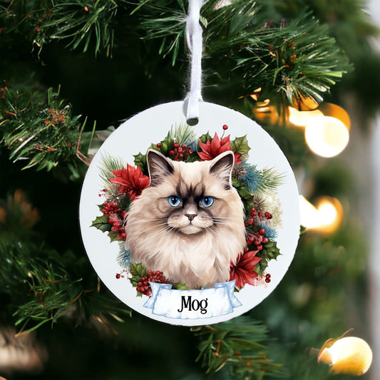 Personalised Pet Cat - Himalayan - Acrylic Bauble Christmas Tree Ornament Decoration Gift Keepsake
