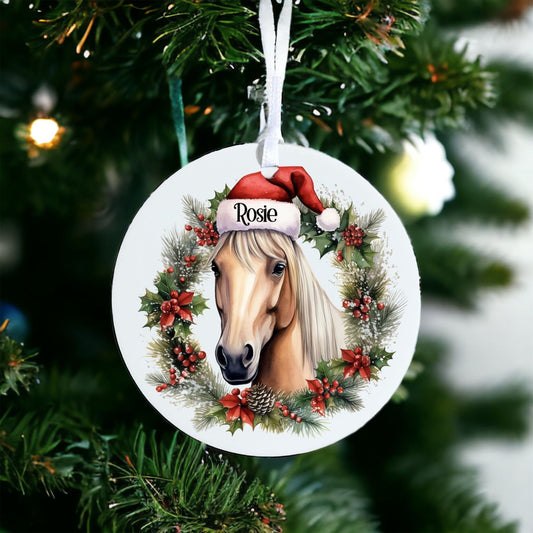 Personalised Horse - Acrylic Bauble Christmas Tree Ornament Decoration Gift Keepsake