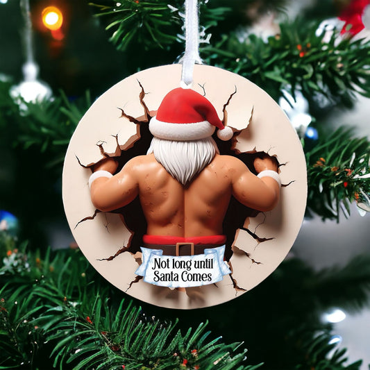 Personalised Santa Back - Acrylic Bauble Christmas Tree Ornament Decoration Gift Keepsake