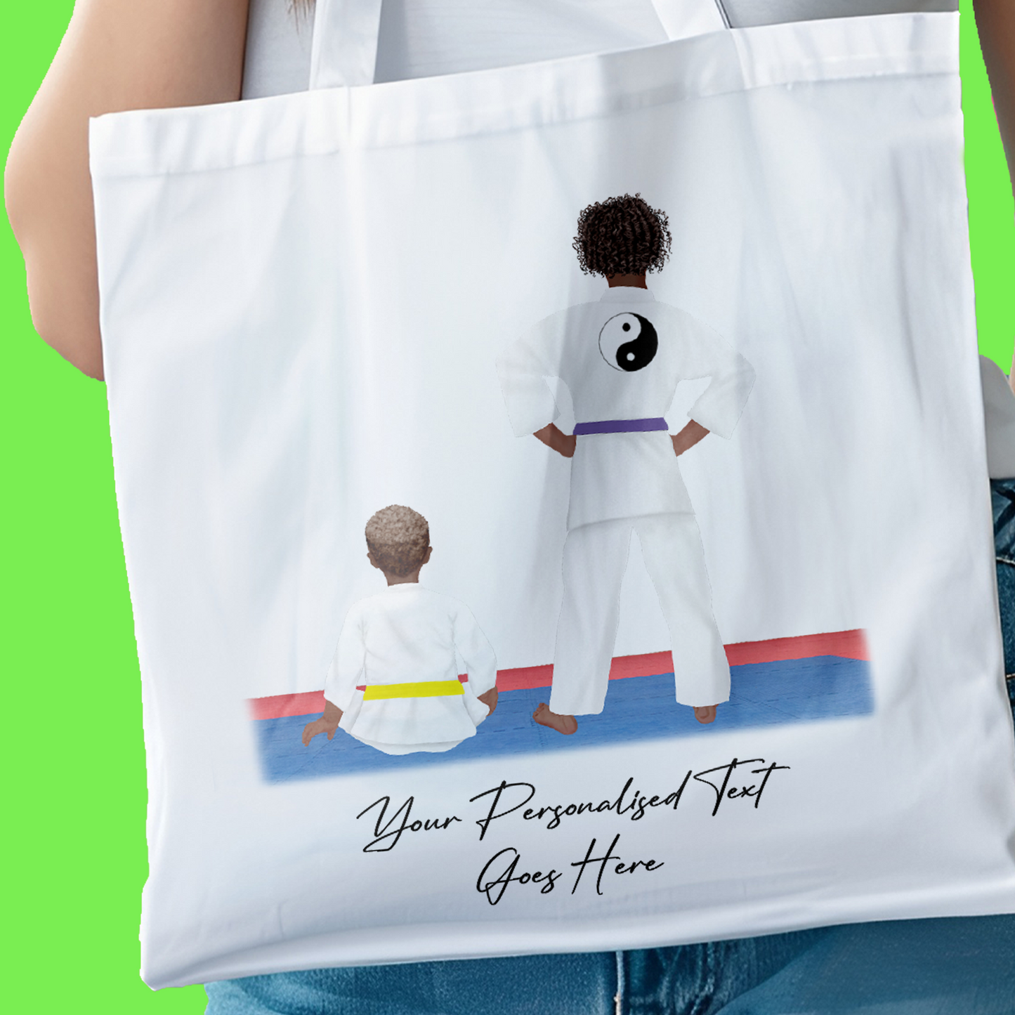 Personalised Karate, Judo, Ju Jitsu, Taekwondo Martial Arts Gi Creator - Tote Bag - 2 People