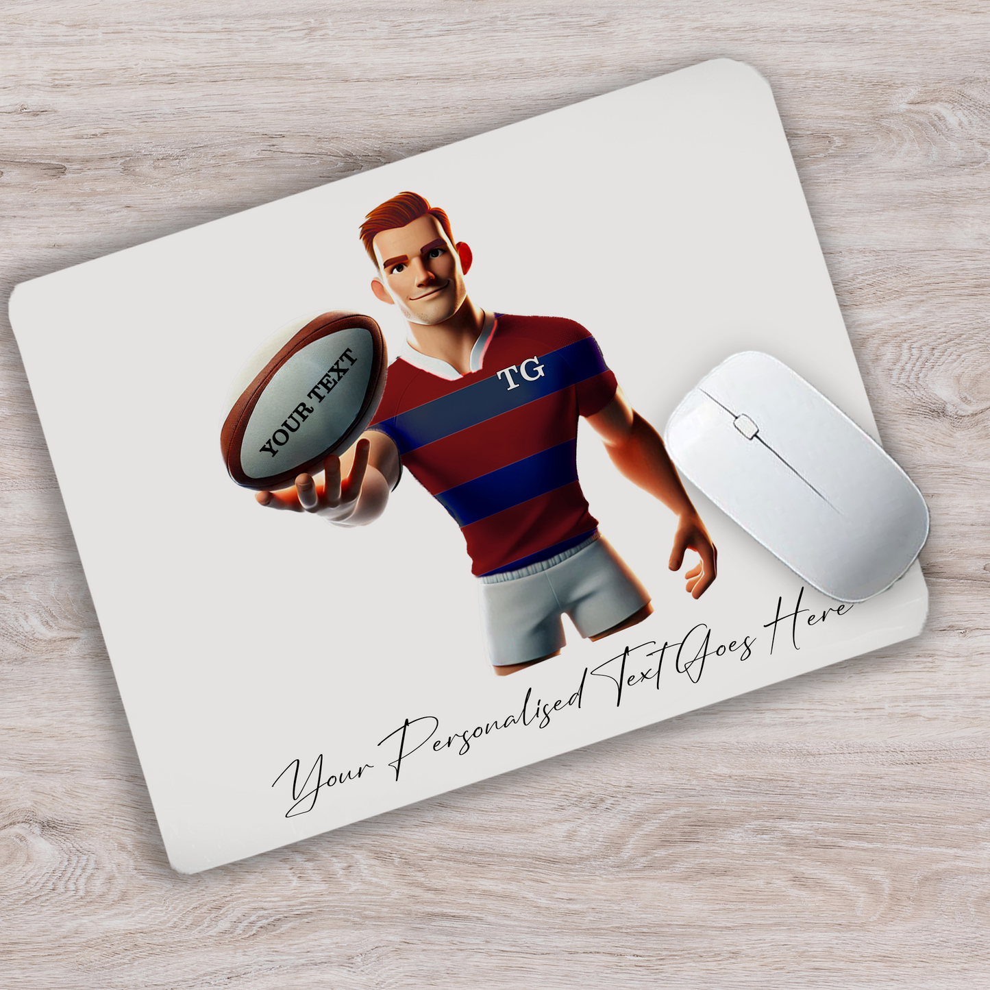 Personalised Rugby Team Shirt Creator - Mouse Mat