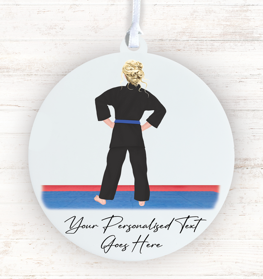 Personalised Karate, Judo, Ju Jitsu, Taekwondo Martial Arts Gi Creator - Hanging Decoration