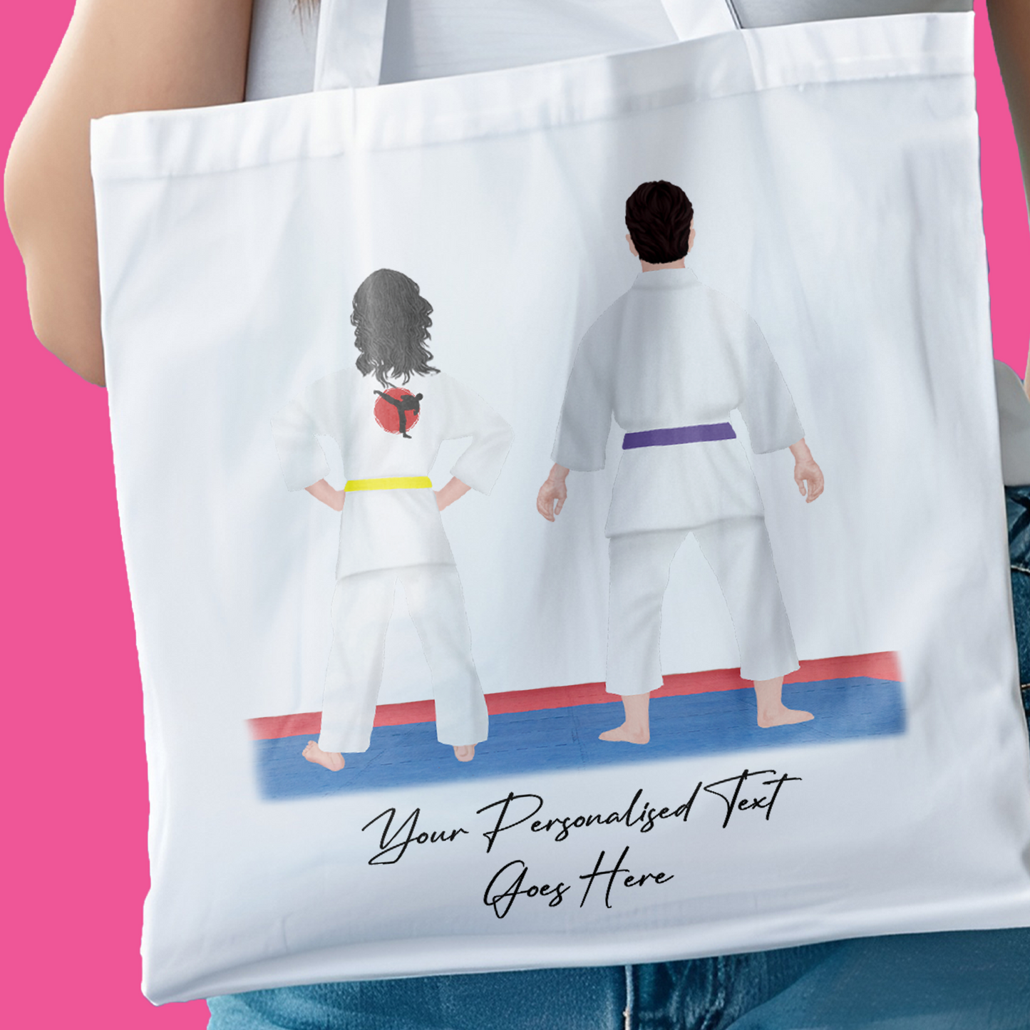 Personalised Karate, Judo, Ju Jitsu, Taekwondo Martial Arts Gi Creator - Tote Bag - 2 People