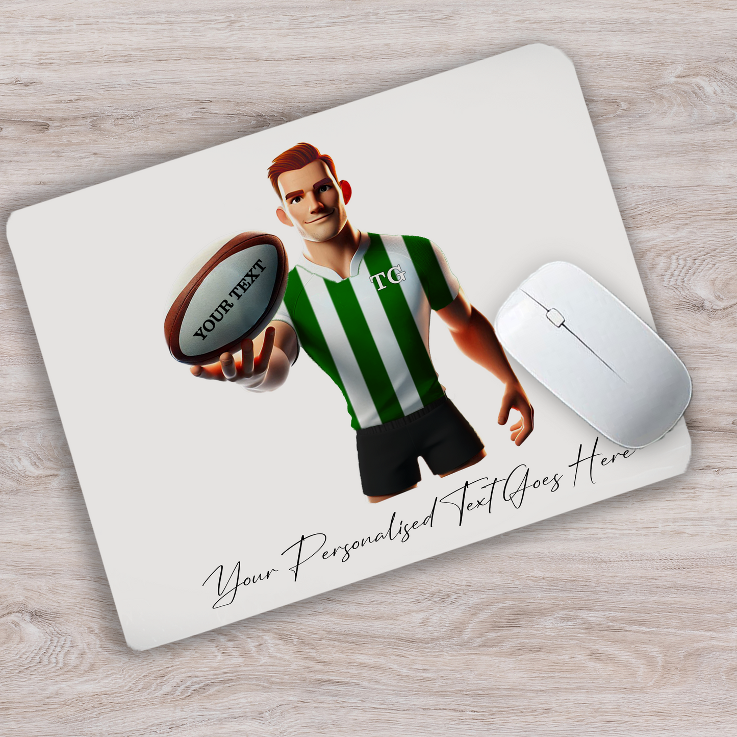 Personalised Rugby Team Shirt Creator - Mouse Mat