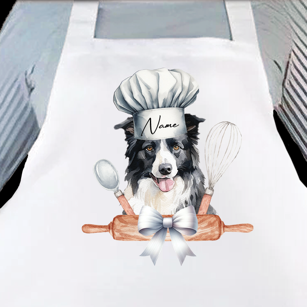 Personalised Pet Chef Dog - Border Collie - Keepsake Gift Kitchen Baking Cooking Apron, by Floppsie Moppsie – floppsiemoppsie at floppsiemoppsie.co.uk