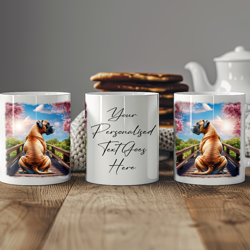 Personalised Bridge Dog Memorial Boxer - Keepsake Gift Mug, by Floppsie Moppsie – floppsiemoppsie at floppsiemoppsie.co.uk