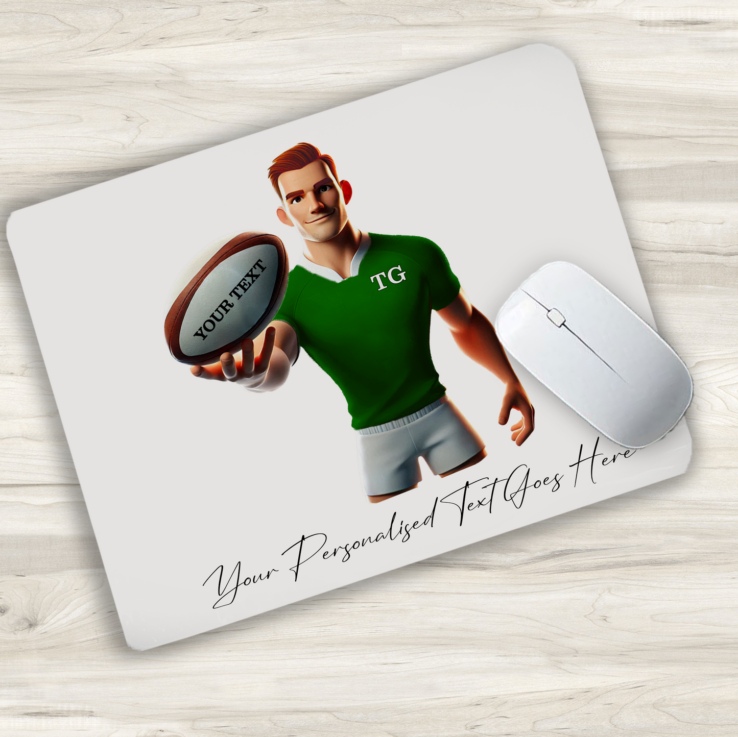 Personalised Rugby Team Shirt Creator - Mouse Mat
