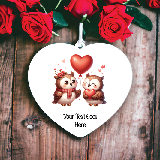 Personalised Owl Love with Heart Balloon Decoration
