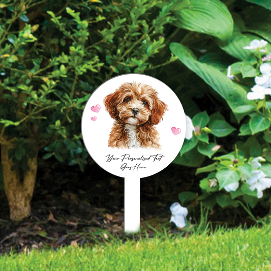 Personalised Dog Love Heart Grave Marker - Cavapoo