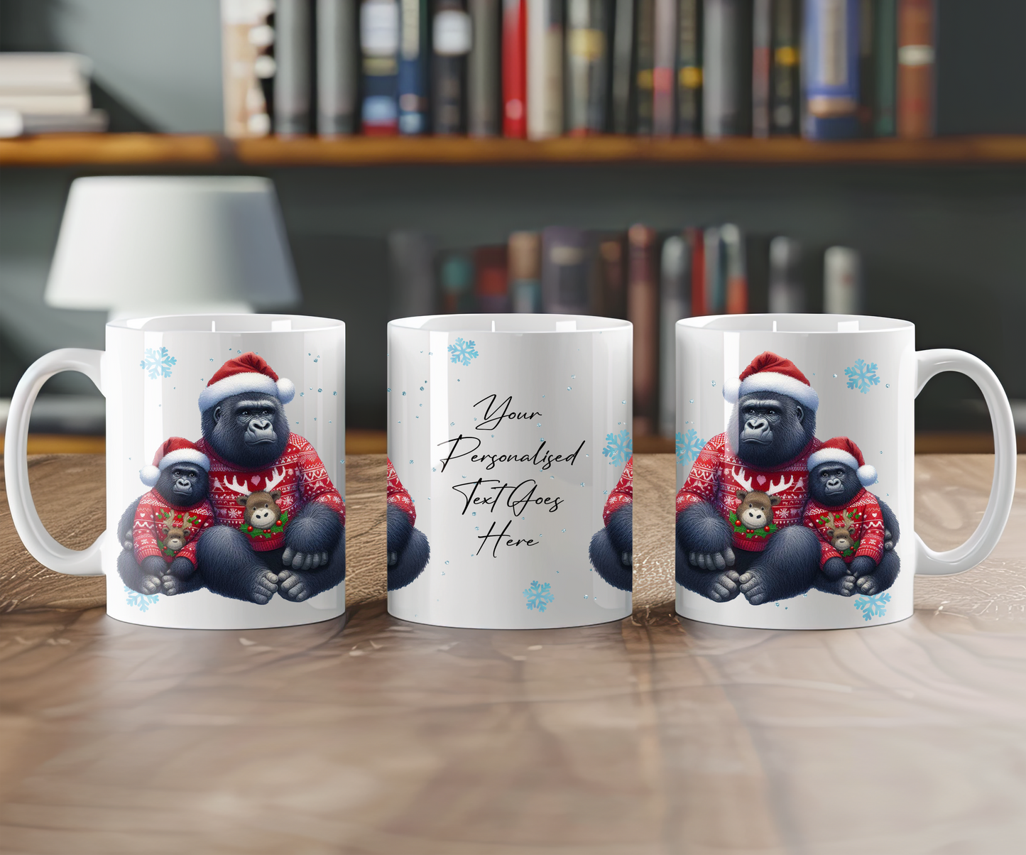 Personalised Christmas Gorilla Family Gift Mug - Style A