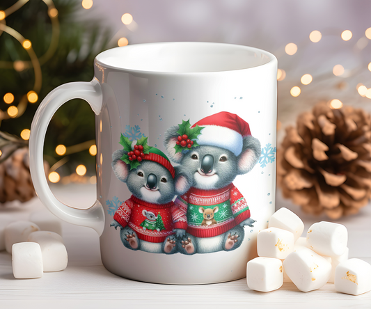 Personalised Christmas Koala Couple Gift Mug - Style B