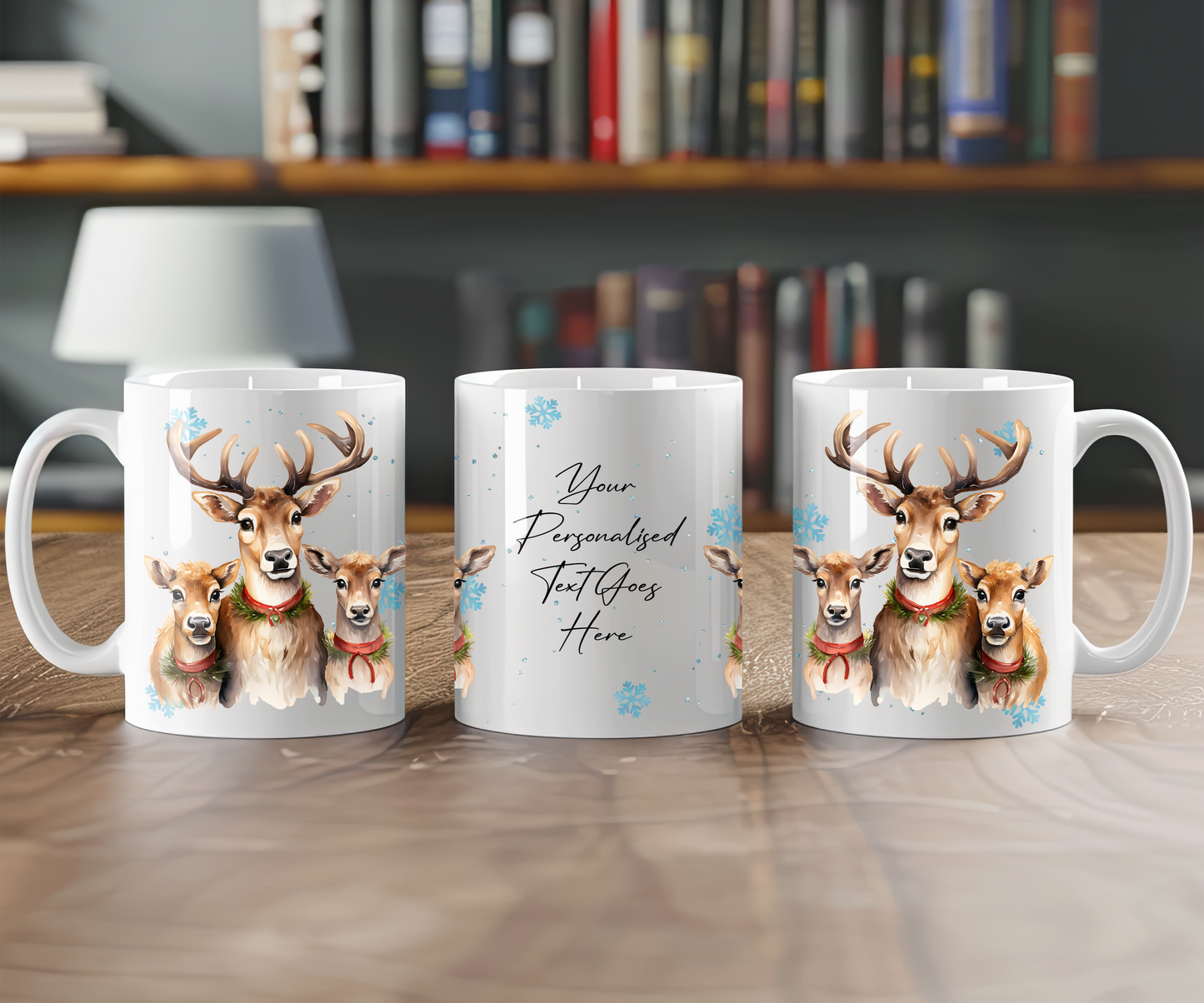 Personalised Christmas Reindeer Family Gift Mug - Style A