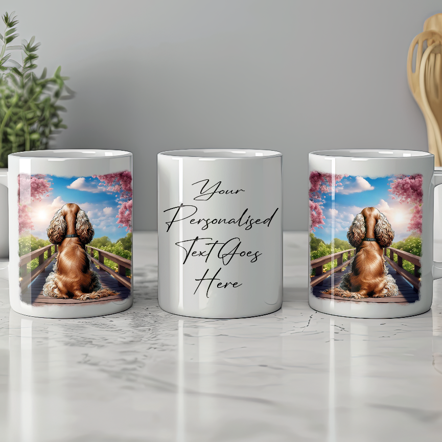 Personalised Bridge Dog Memorial Cocker Spaniel - Keepsake Gift Mug, by Floppsie Moppsie – floppsiemoppsie at floppsiemoppsie.co.uk
