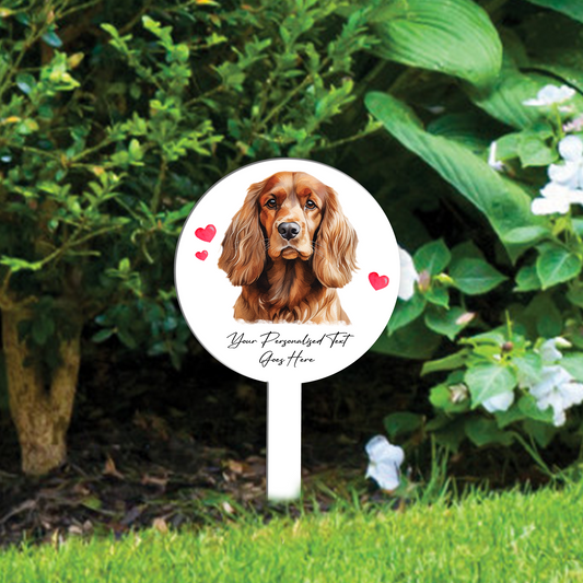 Personalised Dog Love Heart Grave Marker - Cocker Spaniel