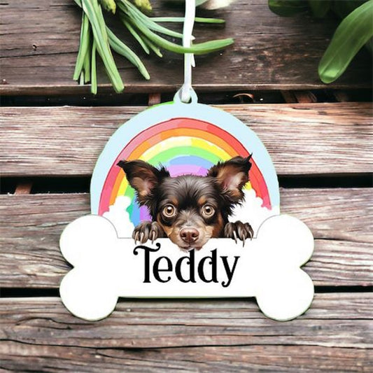 Personalised Mudi Rainbow Hanging Decoration