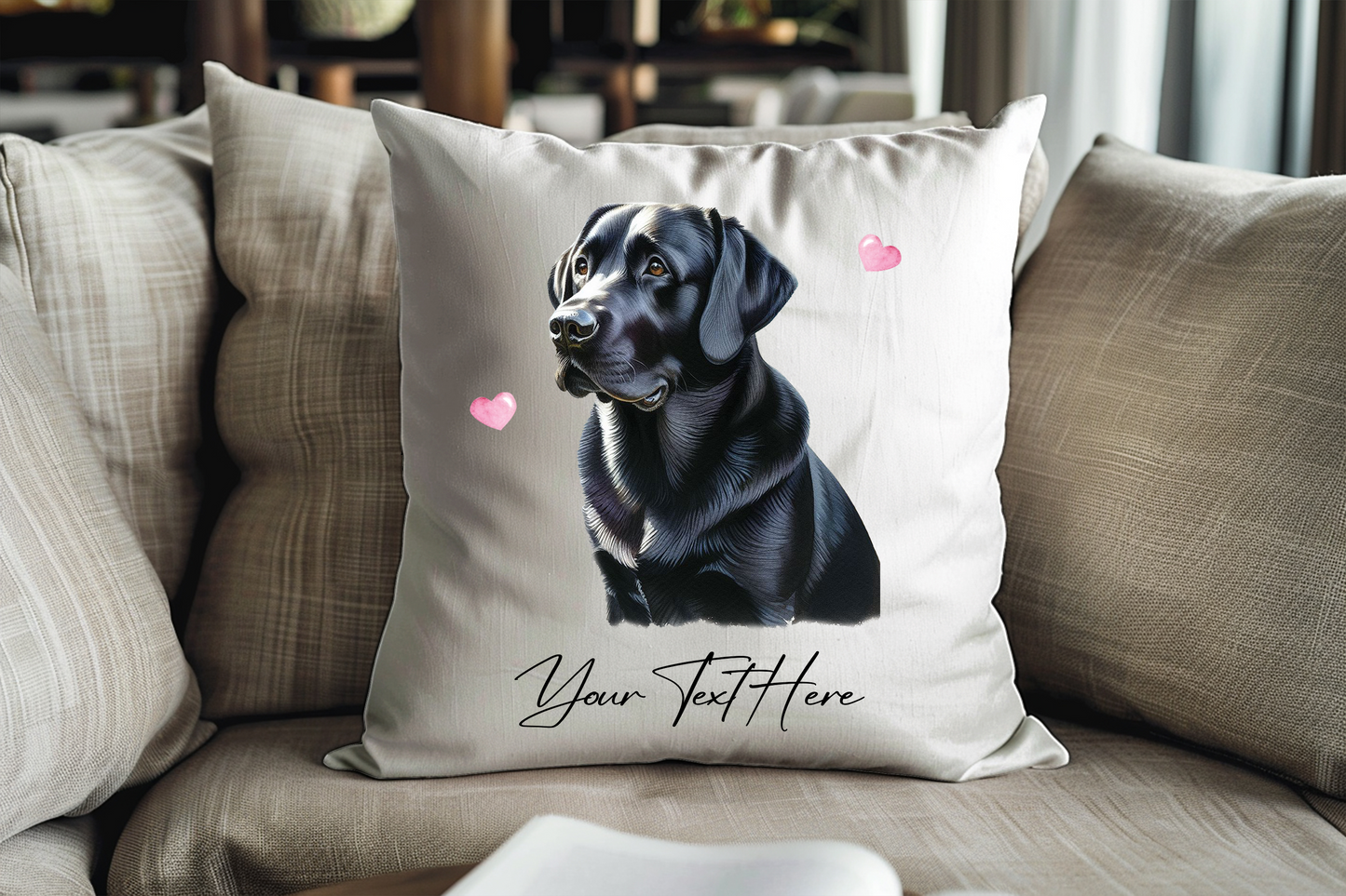 Personalised Border Collie Hearts Cushion Keepsake Gift