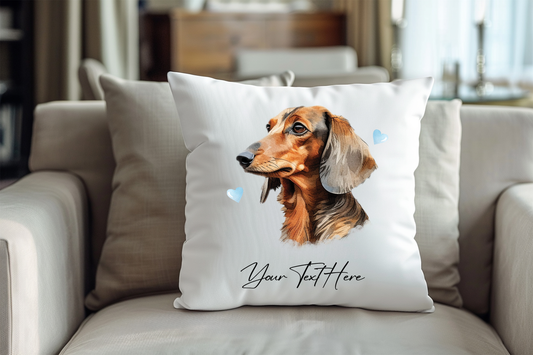 Personalised Dachshund Hearts Cushion Keepsake Gift